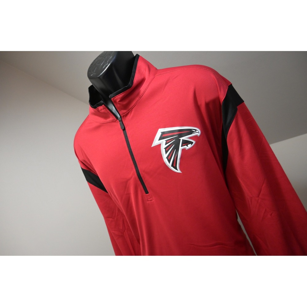 Fanatics Atlanta Falcons 1/7 Zip Jacket Mens XXL Red Black NFL Pullover EUC